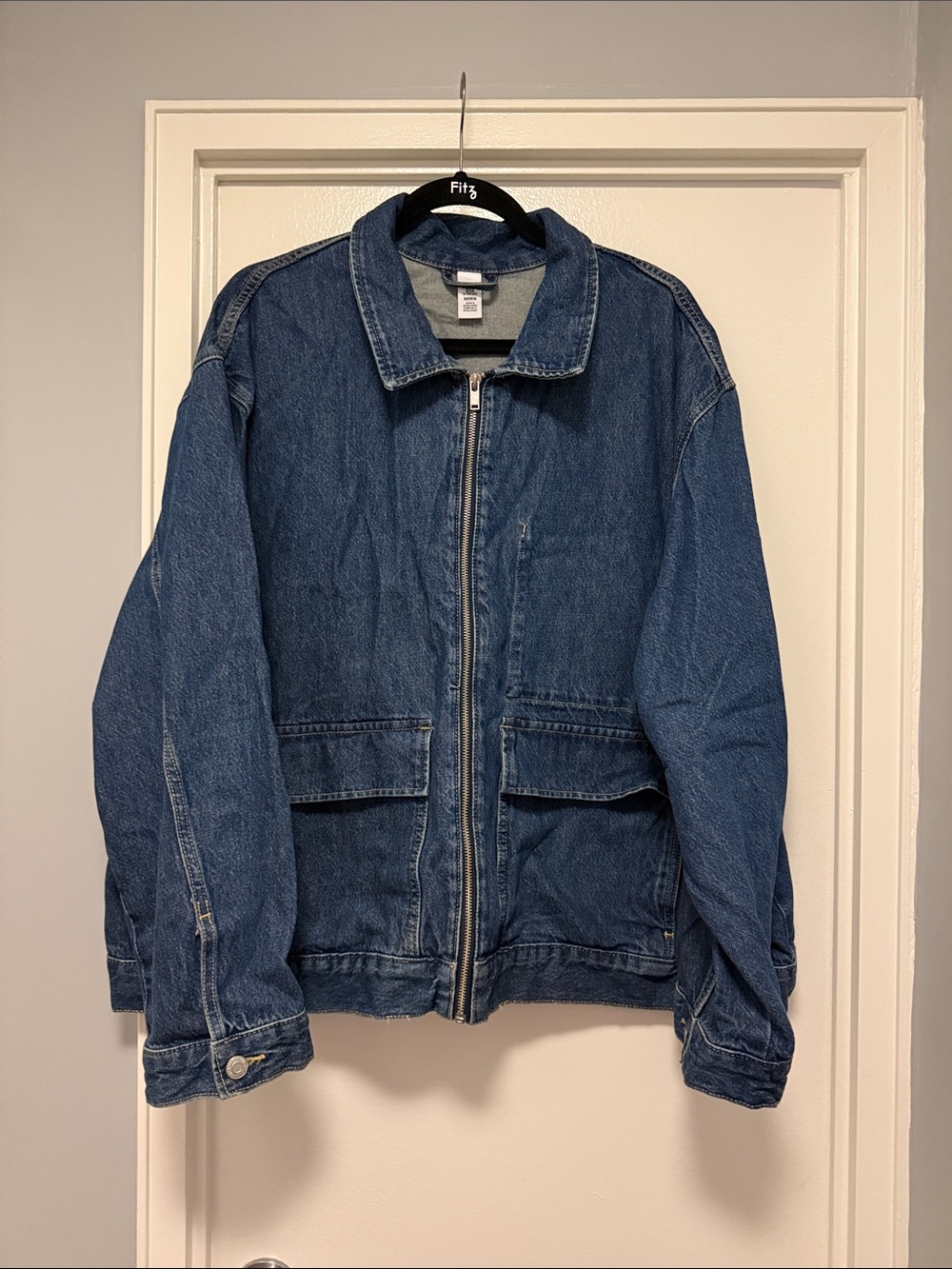 &Denim 3XL Denim Zip Up Trucker Jacket